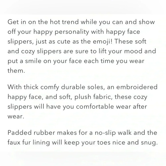 😊”Happy Face Slippers” NWT Nordic Peace White w/ Tan Faux Size 9/10😊 - Picture 12 of 12